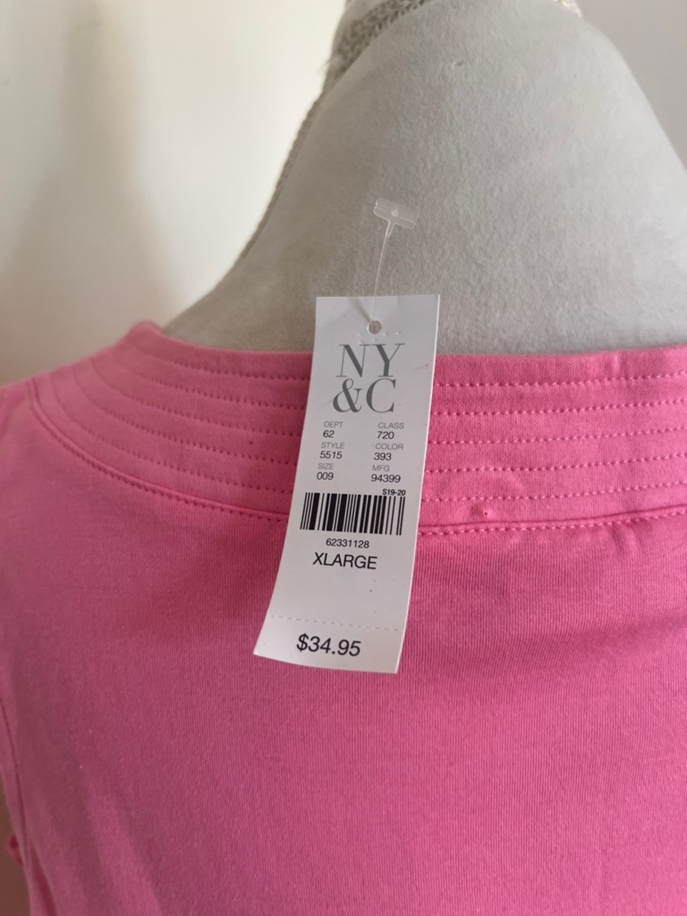 New York & Company Preppy Pink 100% Cotton Sleeveless Shift Dress - NWT - XL - Picture 7 of 9